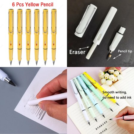 LUOPLNG Stylish and Colorful Set of 6 Fountain Pens and Pencils - Ideal Gift for Stationery Lovers Who Cherish Writing Drawing and Creating Artistic Sketches in Various Styles and Shade