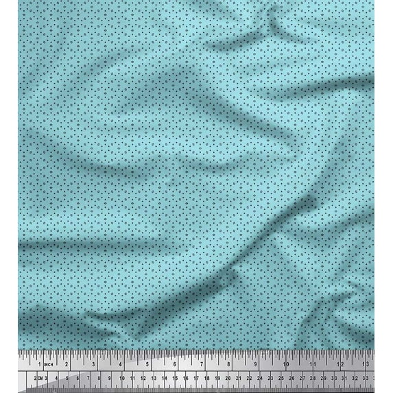 Soimoi Poly Georgette Fabric Geometric Small Printed Craft Fabric by The Yard 52 Inch Wide