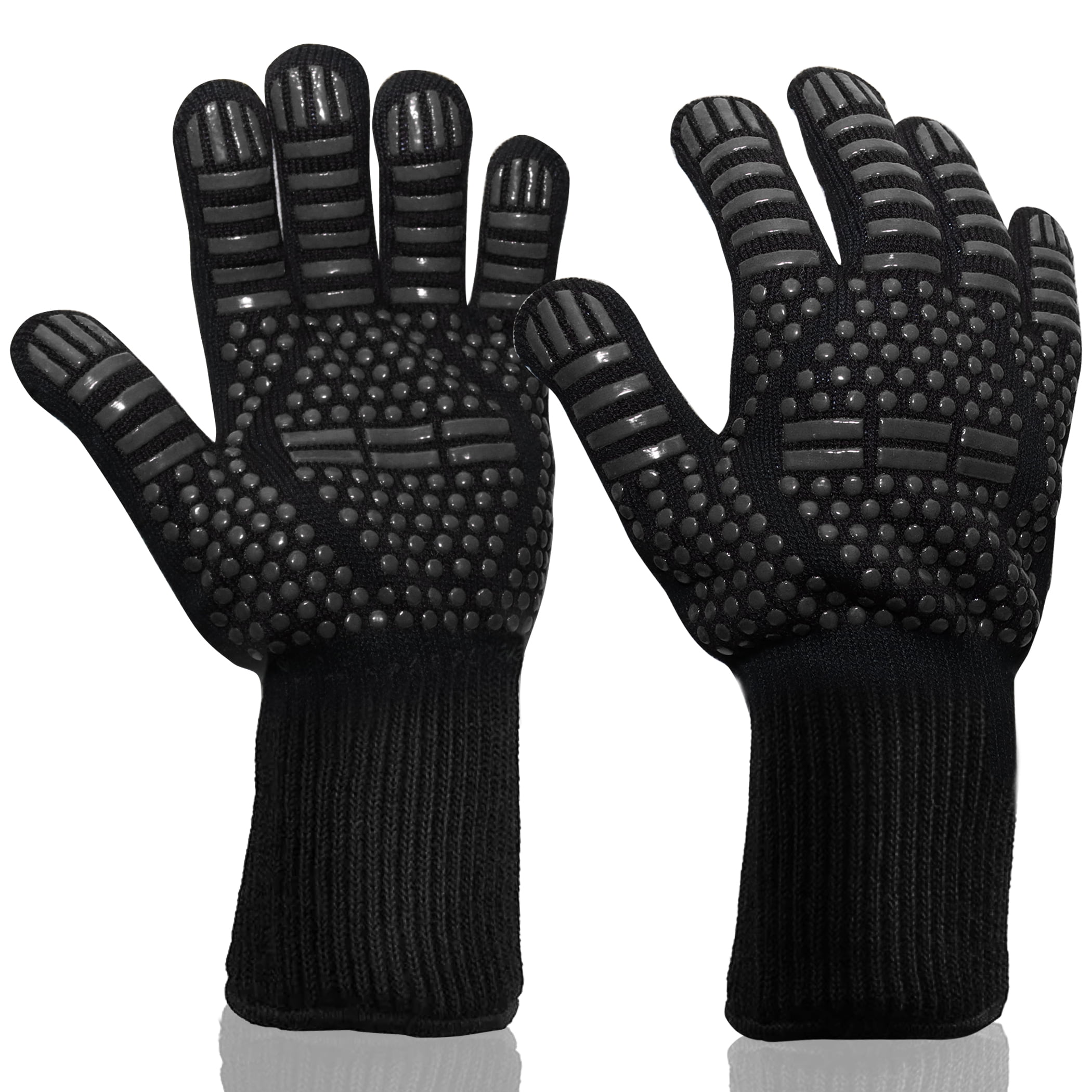 Extreme Heat Resistance BBQ Gloves, Oven Mitts, NonSlip, Food Grade
