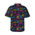 thumbnail image 3 of Goofa Graffiti Art Hawaiian Shirt for Men, Unisex Summer Beach Casual Short Sleeve Button Down Shirts,Aloha Tropical Floral print shirt-, 3 of 9