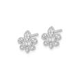 thumbnail image 4 of 1/6 Carat (Ctw) Diamond Fleur de Lis Post Earrings in 14K White Gold, 4 of 5
