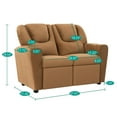 Suri Kids Push Back Loveseat Recliner with Cup Holders, Adjustable