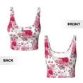 thumbnail image 5 of Haiem Peonies And Roses Pattern Womens Sports Bra - U Neck Padded Low Impact Yoga Bra Workout Crop Top Gym Moisture-Wicking Workout Vest -X-Large, 5 of 9