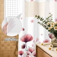 thumbnail image 3 of No Hook Shower Curtain, Watercolor Flowers Shower Curtains for Bathroom with See Through Top Window, Spring Pink Ink Floral Botanical Waterproof & Washable Bath Curtain 66"x72", 3 of 9