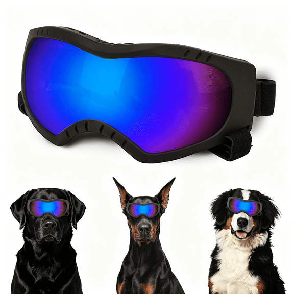 LADYGYM Dog Sunglasses,Doggles Anti-Uv Protection,Pet Sunglasses with Adjustable Strap,Suitable for Motorcycle Car Driving Bike Riding Hiking Swimming Wind Dust Fog Dog Eye Protection