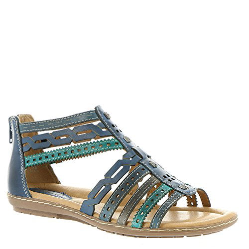 Sapphire Blue Multi Women's Earth Brand Shoes Tidal Lace Up Flat Sandals 