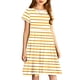 thumbnail image 5 of Odeerbi Niñas de Verano Vestido de Línea A Rayas Vestido de Columpio Vestido Elástico de Manga Corta Para Niños, 5 of 7
