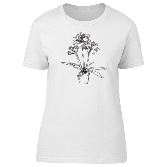 Vintage Flower In A Pot Sketch Tee Women's -Image by Shutterstock