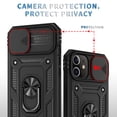 thumbnail image 2 of JTCASES for iPhone 11 Case, Sliding Camera Cover+ Rotating Ring Kickstand + Magnetic Car Mount + Inside Card Holder, Bracket Shockproof Frame Anti-drop PC TPU Heavy Duty Protection, Black, 2 of 11