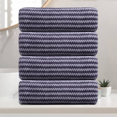 Green Essen 4 Pack Bath Towel Set Soft Bath Sheet 650 GSM Thick Oversized Bath Shower Towels 35"x70" Absorbent Large Bathroom Towels Quick Dry Microfiber Towels Set for Hotel SPA,Dark Purple