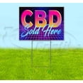 thumbnail image 1 of Cbd Sold Here (18" x 24") Yard Sign, Includes Metal Step Stake, 1 of 6