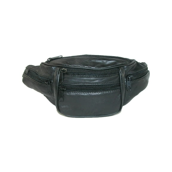 CTM Leather 6 Pocket Fanny Waist Pack