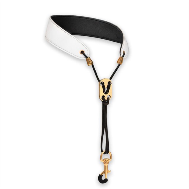 Sangle de Cou en Cuir pour Saxophone Outils pour Soprano Tenor Alto Baritone Saxophone pour Basse Clarinette Corbeau Anglais