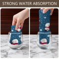 thumbnail image 4 of 2 Pcs Funny Kitchen Towels,Blue Christmas Snowman Pattern Microfiber Dish Towels,Kitchen Tea Towels,Kitchen Towel Set (18" X 26"), 4 of 7