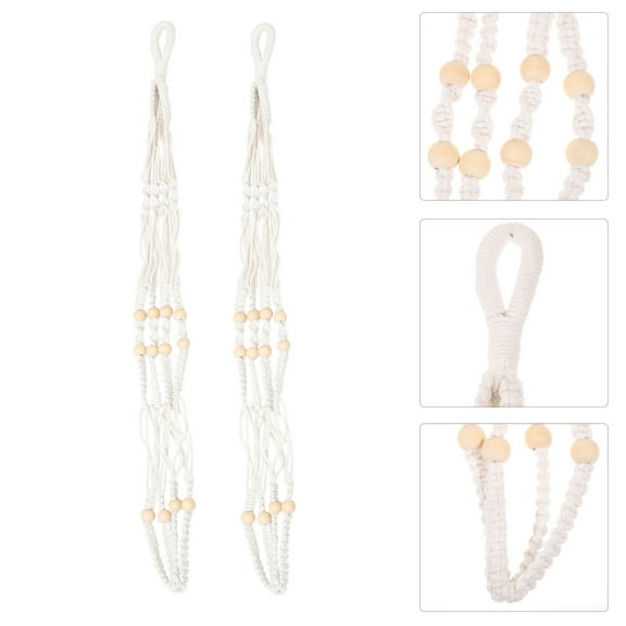 MLINS  2 Pcs Small Macrame Plant Hangers Hanging for Indoor Plants Garden