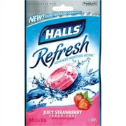 Halls Refresh Juicy Strawberry Sugar Free Hard Candy Drops, 20ct