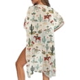 thumbnail image 5 of HELLHERO High Quality Fabrics Bathing Suit Cover Up for Hawaii Casual Loose Free Size Long Kimono Swimsuit Cover Up Western Cowboy, 5 of 6