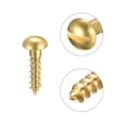 thumbnail image 4 of Tornillos de madera Uxcell M3 x 12mm con cabeza redonda ranurada de latón, paquete de 100, 4 of 5