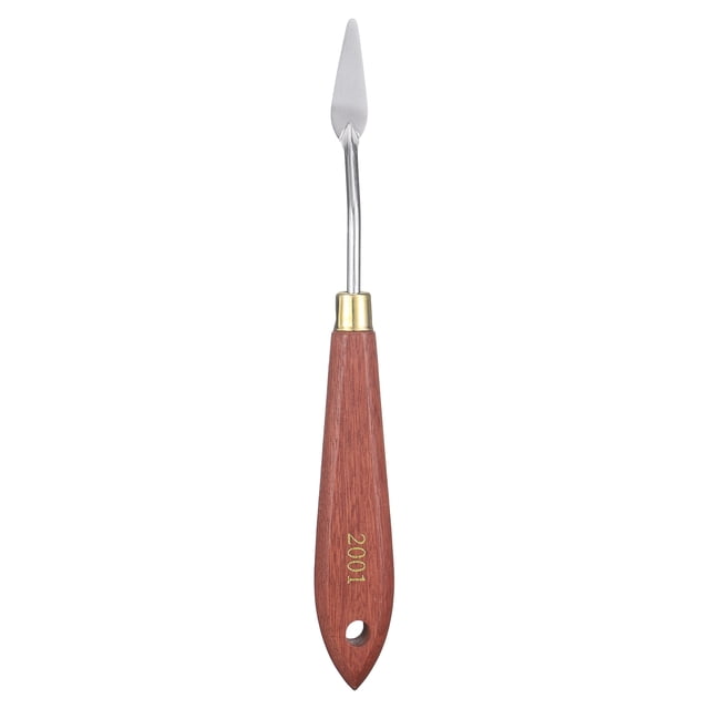 Herramienta de Pintura con Cuchillo de Paleta Uxcell 1.38" x 0.39" Hoja de Acero Inoxidable en Forma de Gota Espátula Cuchillo de Paleta para Óleo Acrílico Lienzo, Rojo/Plata