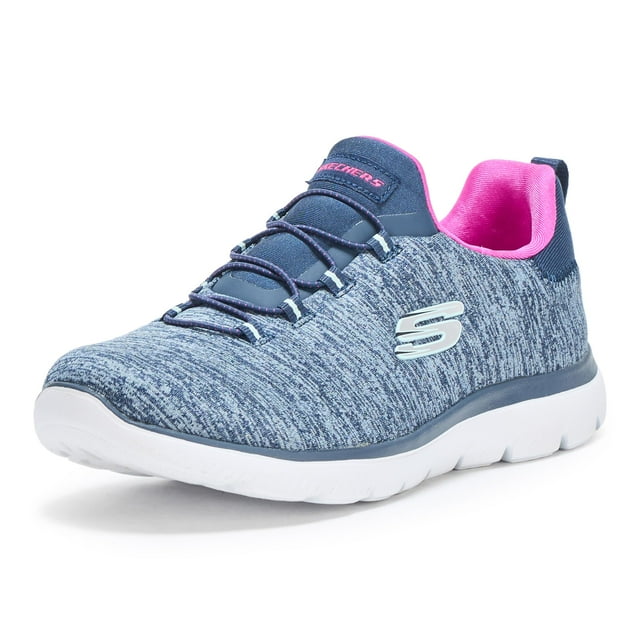 Zapatilla Skechers Summits-Quick Getaway para mujer, color azul marino y rosa intenso