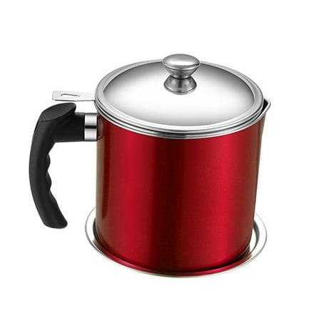 

1.3L Stainless Steel Oil Can Filter Mesh Strainer Container Anti-leakage Grease Storage Tank Silver