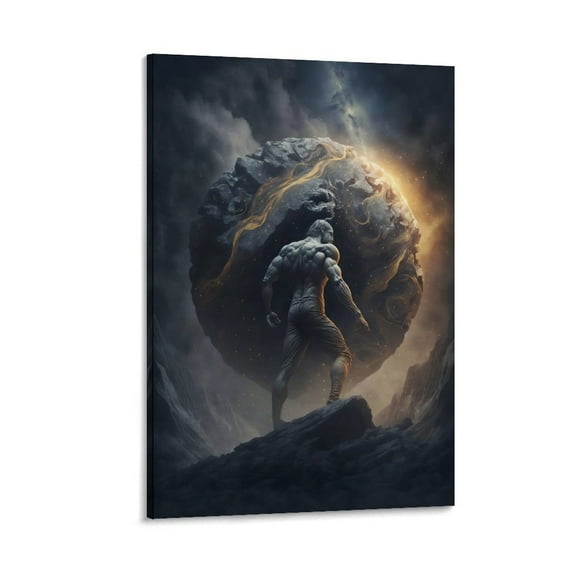 Greek Mythology Sisyphus Endless Work Poster Wall Art Poster Scroll Canvas Painting Picture Living Room Decor Home 08x12inch(20x30cm)