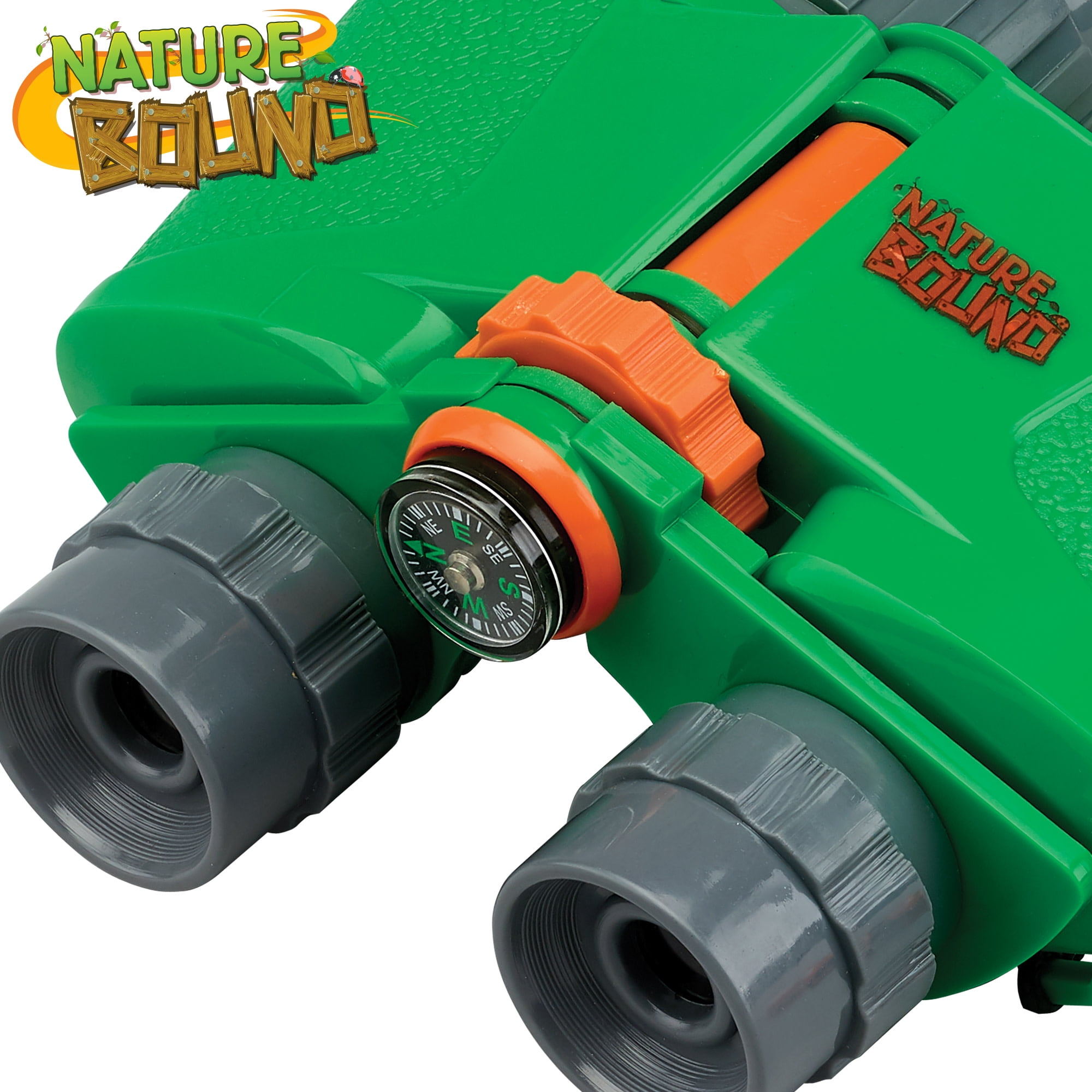 Nature Bound: Binoculars With Built-In Compass - Green - Outdoor Exploration Tool, 6x35 Resolution, 6x Magnification Power, Safety Strap, Toy Kids 3+