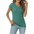 thumbnail image 7 of SUNBS Womens Casual V Neck Shirts Basic Plain T Shirts Cute Tops for Women Summer Clothes, 7 of 7