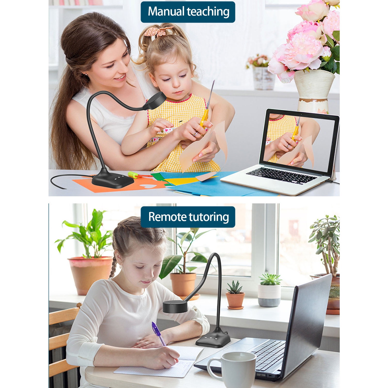 Adjustable Hose Design Webcam USB Document Camera For Remote Teaching Conference Calls With 3Level LED Lighting