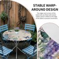 thumbnail image 2 of Watercolor Flowers Round Tablecloth for 36-44 Inch Tables,Fitted Table Cover with Elastic Edge,Spring Floral Butterflies Botanical Beige Waterproof Outdoor Table Cloth Protector for Patio Dinner, 2 of 9