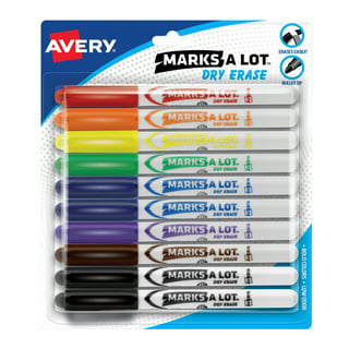 Marks-A-Lot Permanent Markers, Large Desk-Style Size, Chisel Tip, 12  Assorted Markers (24800)
