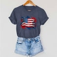 thumbnail image 6 of Busydd 4th of July Women's Tops Stylish American Flag Print Independence Day Tees Casual Round Neck Short Sleeve T Shirts for Women Comfy Summer Tops L, 6 of 7