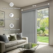 CHICOLOGY Large Vertical Blinds for Indoor Windows, Light Filtering PVC Slats, 78W X 84H, Easy Install, Privacy Shades for Sliding Glass Doors & Living Rooms, Oxford Gray