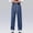 Dark Blue, variant on Women's Jeans Wide Leg Drawstring Plus Size Casual High Waisted Wide Drawstring Leg Elastic Waist Walking Pocket Jeans