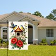 thumbnail image 2 of JOOCAR Linen Garden Flag with Birds and Flowers for Spring Summer Home Outdoor Garden Yard Door Decor 12x18 inch, 2 of 5