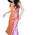 thumbnail image 3 of Robe Sans Manches en Satin pour Femmes Robe Longue Robe de Couleur Unie, 3 of 6