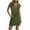 Green, variant on Qulqfy Green Women Dress Cotton Short Sleeve Casual Mini V Neck Solid Elastic Waist Dresses Winter Dresses for Women 2025 L
