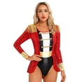 thumbnail image 3 of iiniim Women's Ringmaster Circus Ring Leader Outfit Master Lion Tamer Fancy Dress Bodysuit Red 3XL, 3 of 7