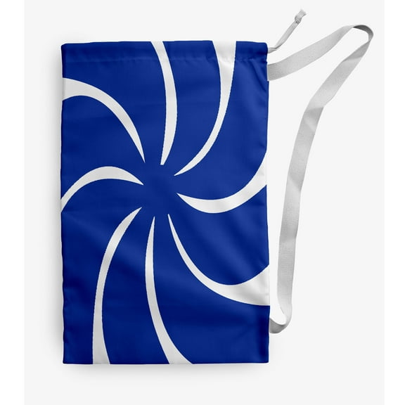 Simply Daisy Whirl of The Season Geometric 18 x 29 in Blue Laundry Bag