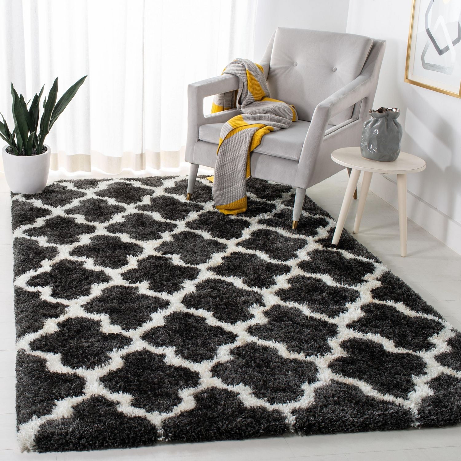 Safavieh Barcelona Anabelle Tapis Peluche Shag Géométrique