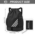 thumbnail image 6 of Fashion Sports Backpacks, Large Capacity Gym Bag, Drawstring Sports Bag, Football Bag, Adjustable Waterproof Sports Backpack with Ball Compartment Bottom Compartment for Women Men Junior (Black), 6 of 7