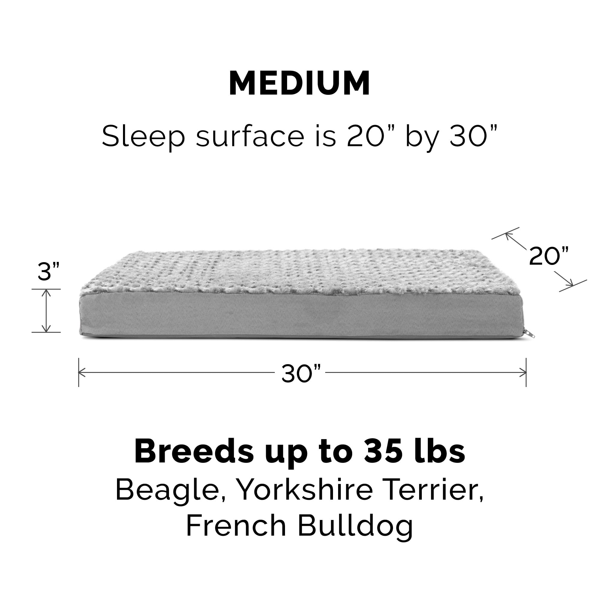 Furhaven, Ultra Plush Deluxe Orthopedic Dog Bed, Medium, Gray, 1 Count