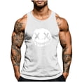 thumbnail image 2 of Camiseta sin mangas de cuello redondo para hombre, con estampado de Halloween, cuello redondo, estilo informal, deportiva, para hombre, 2 of 5