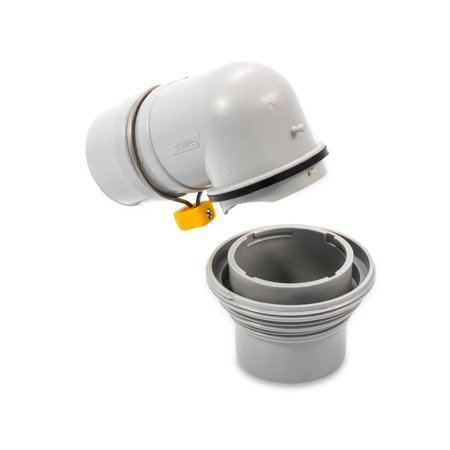 Camco RV Easy Slip Elbow and 4-1 Adapter | Features a Larger Inside Diameter for Faster Dumping and Adapter Fits 3-Inch Slip or 3-Inch,3.5-Inch and 4-Inch Threaded Pipe (39144)