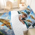 thumbnail image 4 of Feelyou Pike Fish Wildlife Bedding Comforter Set for Men Women, Sky Wave Landscape Mountain Lake Full Bedding Set, Blue Green, Reversible, 7-Piece, 4 of 7