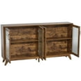 Kitchen Server Ivinta Kitchen Buffet Server Table with Glass Doors, Sideboard Cupboard ...