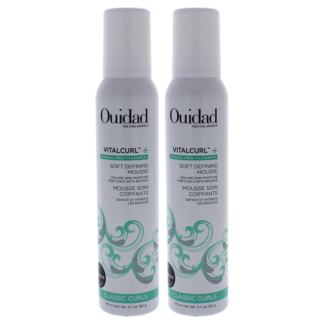 VitalCurl Plus Soft Defining Mousse de Ouidad para unisex - Mousse de 5,7 oz - Paquete de 2