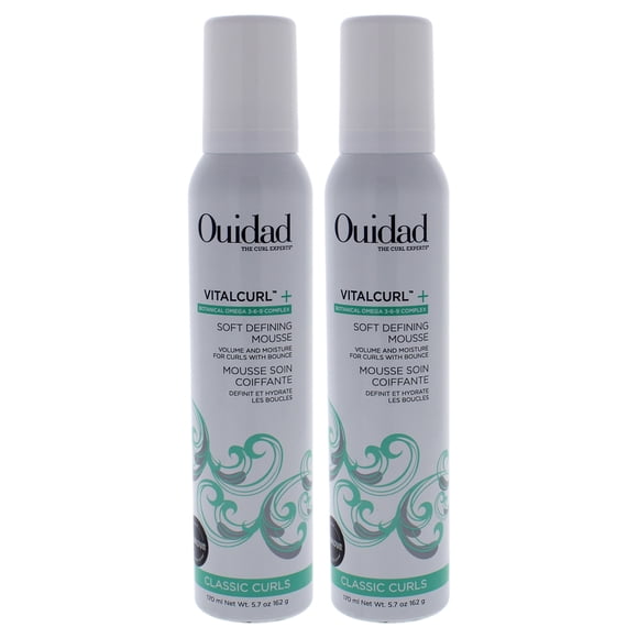 VitalCurl Plus Soft Defining Mousse de Ouidad para unisex - Mousse de 5,7 oz - Paquete de 2