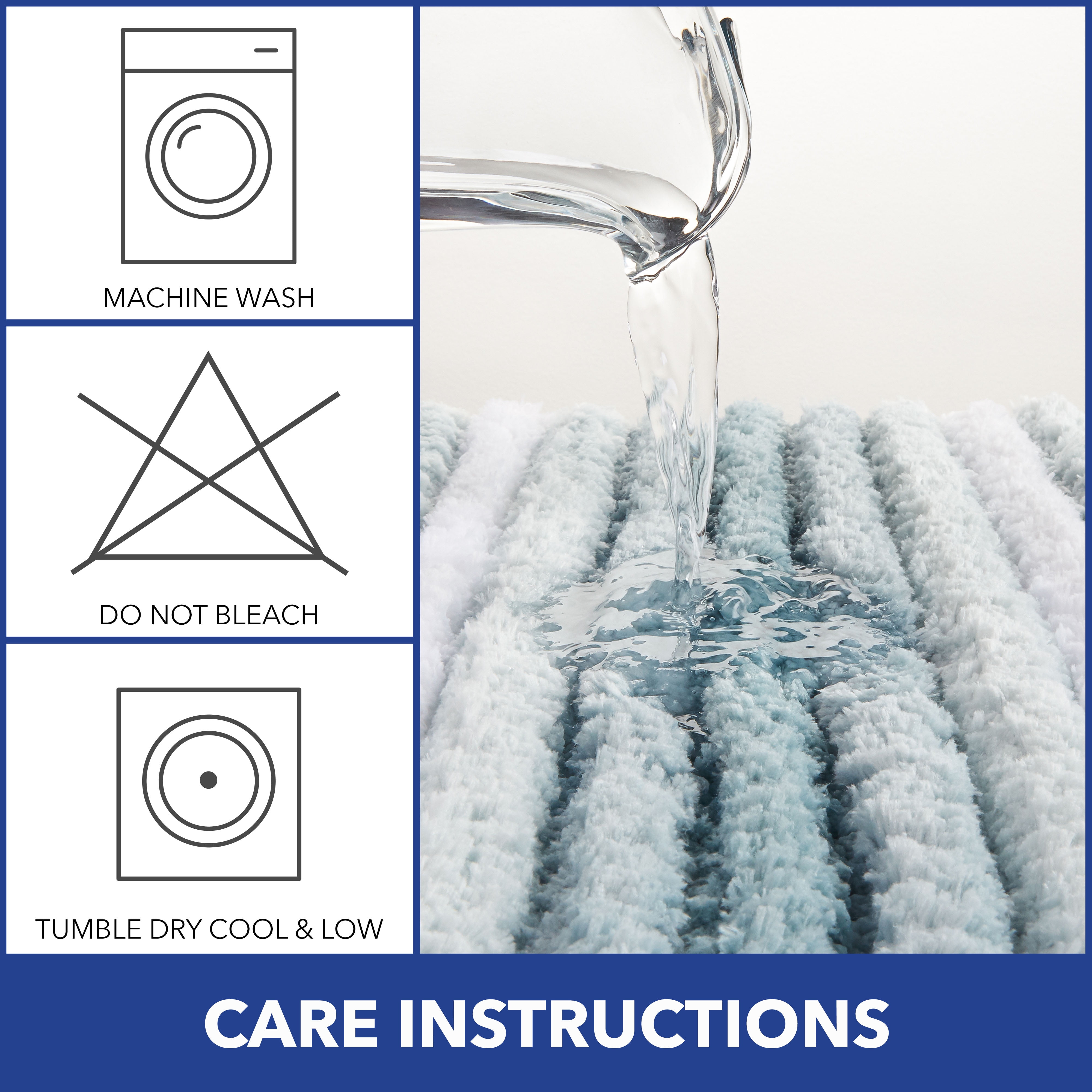 Sohome Chino Striped Machine Washable Bath Mat, Navy Blue/White, 27"x48"