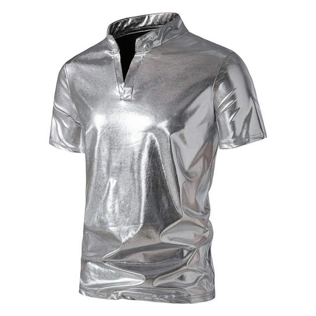 Dvkptbk T-Shirt Décontracté Homme Ajusté à Manches Courtes Col Montant